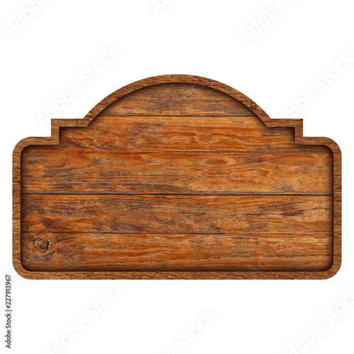 Fototapeta Naklejka Na Ścianę i Meble -  Wooden sign boards isolated on white background with objects clipping path for design work