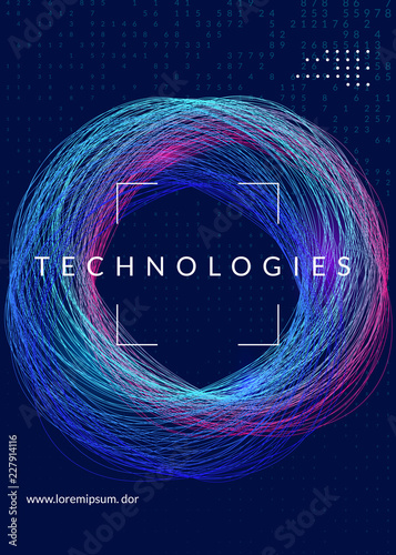 Quantum computing background. Technology for big data, visualization, artificial intelligence and deep learning. Design template for storage concept. Colorful quantum computing backdrop.