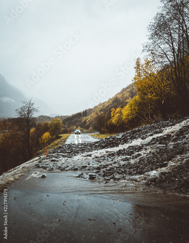 Mud slide in Geiranger photo