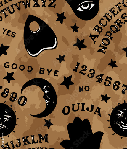 Ouija Board Repeat Seamless Pattern