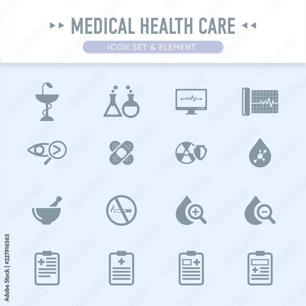The medical health care icon set element set 3 The medical health care icon set element set 3