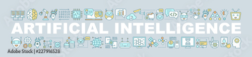 Artificial intelligence word concepts banner