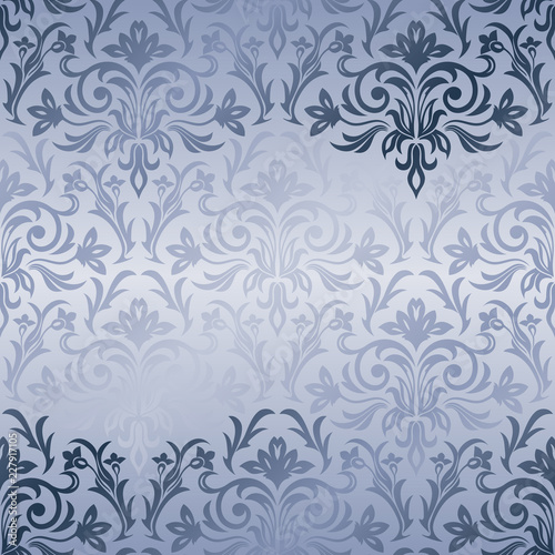 Seamless damask pattern for background or wallpaper design. Vector vintage floral seamless pattern element.