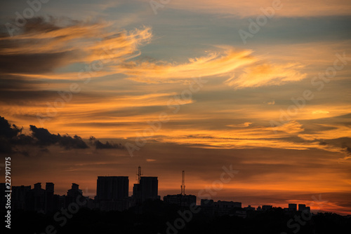 Colorful Sunet Skys in City © Simon