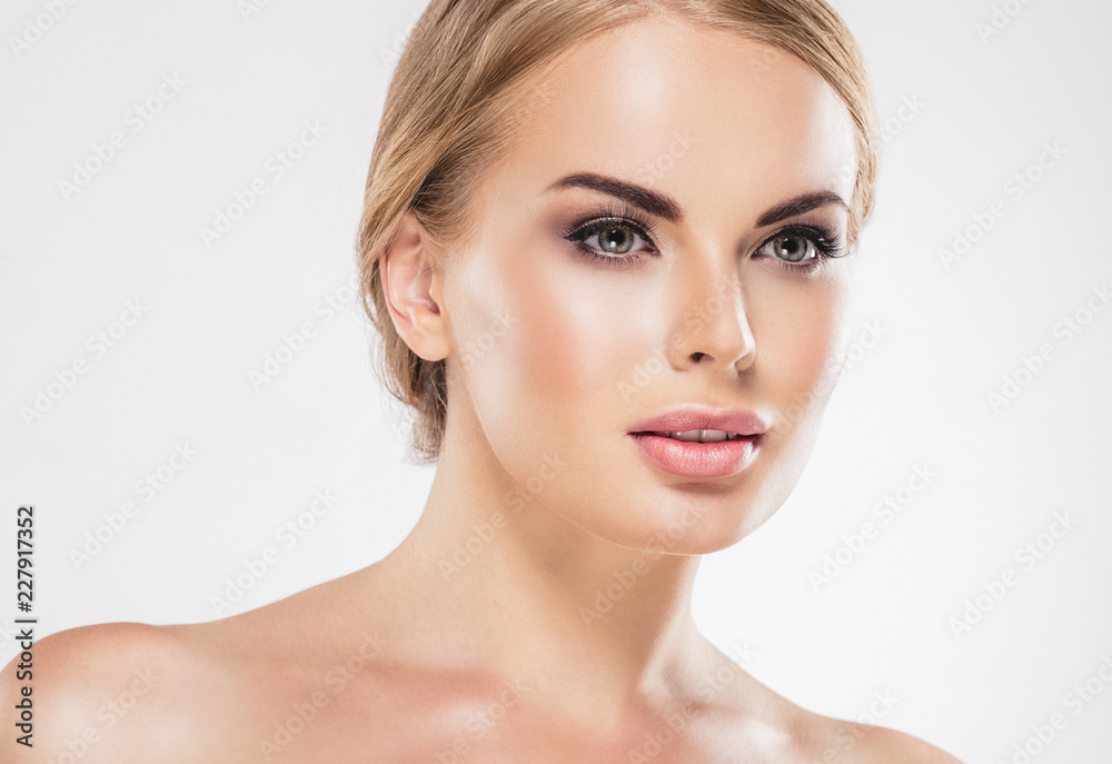 Beautiful eyes lashes woman with blonde hair beautiful and healthy skin woman Beautiful eyes lashes woman with blonde hair beautiful and healthy skin woman