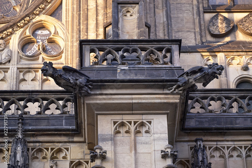 detail of facade of cathedral in prague © Maxim