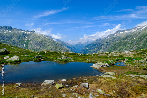 Lake in Switzerland mountains, near Grimsel pass