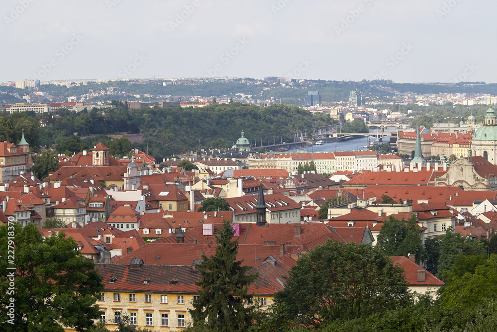 aerial view of prague