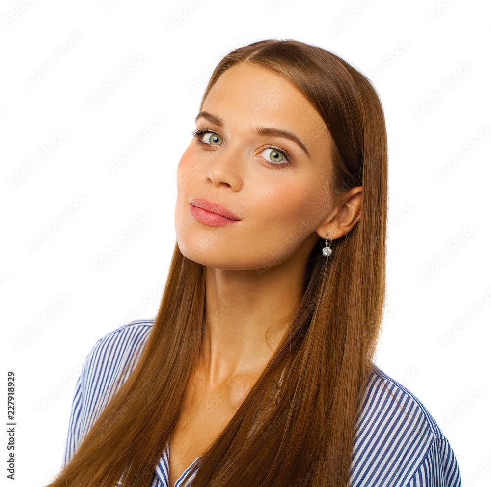 Portrait close up of young beautiful brunette woman Portrait close up of young beautiful brunette woman