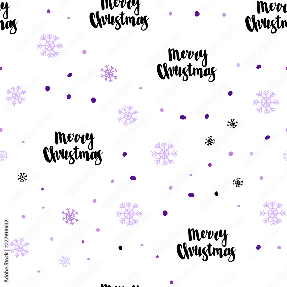 Light Purple, Pink vector seamless cover with beautiful snowflakes.