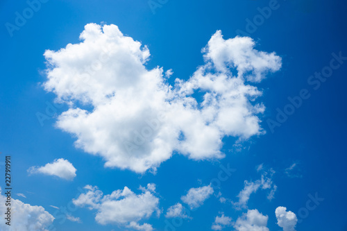 Beautiful white clouds with blue sky background.