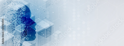 Artificial intelligence. Technology web background. Virtual concept
