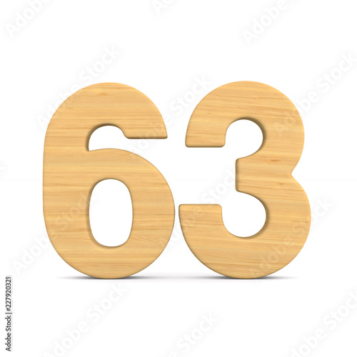 Number sixty three on white...