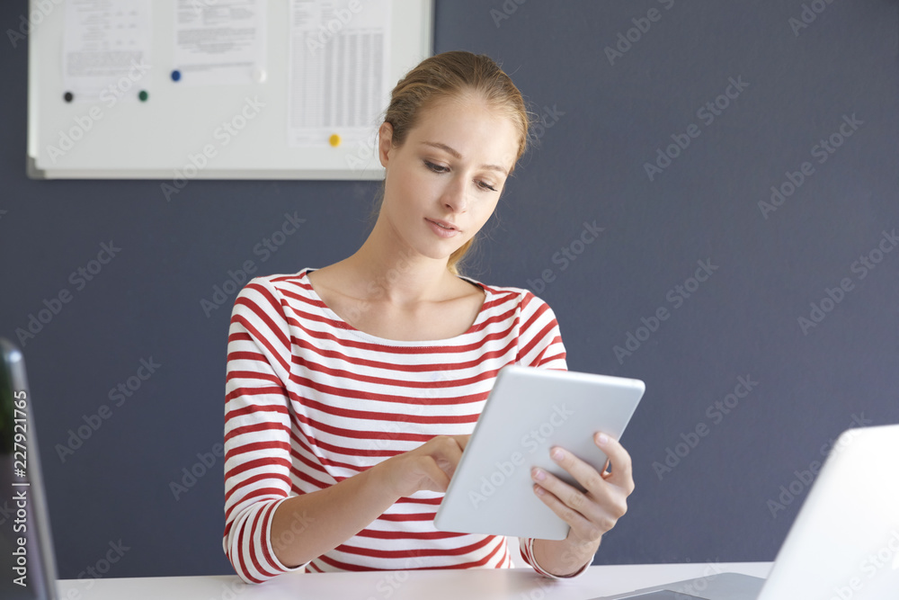Beautiful young businesswoman with digital tablet Beautiful young businesswoman with digital tablet