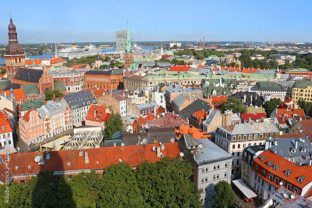 Obraz premium View of Riga in a sunny day, Latvia
