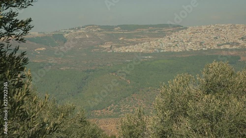 Palestinian city near Nazareth. View from Mount Hermon.
Lower Galilee - Israel, cca 2015. photo