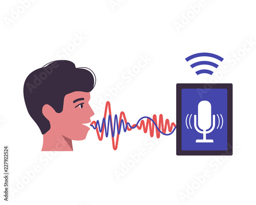 Voice recognition. Intellectual voice personal assistant. oncept diagram.