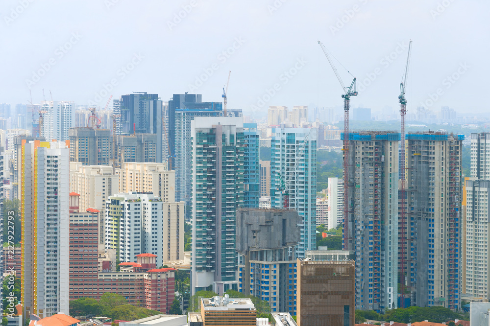 Construction site crane buildings Singapore
