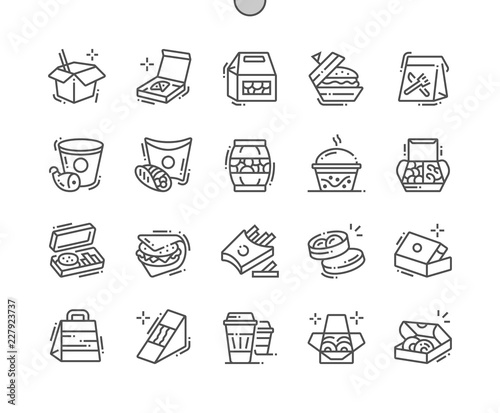 Food packaging Well-crafted Pixel Perfect Vector Thin Line Icons 30 2x Grid for Web Graphics and Apps. Simple Minimal Pictogram