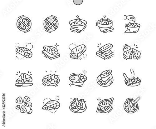 Mexican food Well-crafted Pixel Perfect Vector Thin Line Icons 30 2x Grid for Web Graphics and Apps. Simple Minimal Pictogram
