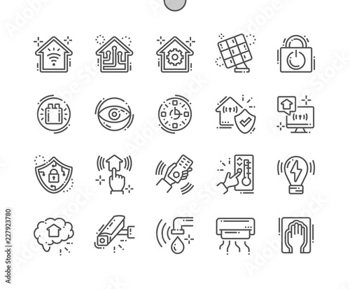 Smart House Well-crafted Pixel Perfect Vector Thin Line Icons 30 2x Grid for Web Graphics and Apps. Simple Minimal Pictogram