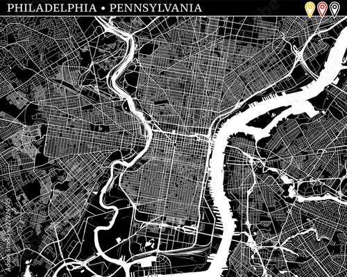 Simple map of Philadelphia, Pennsylvania