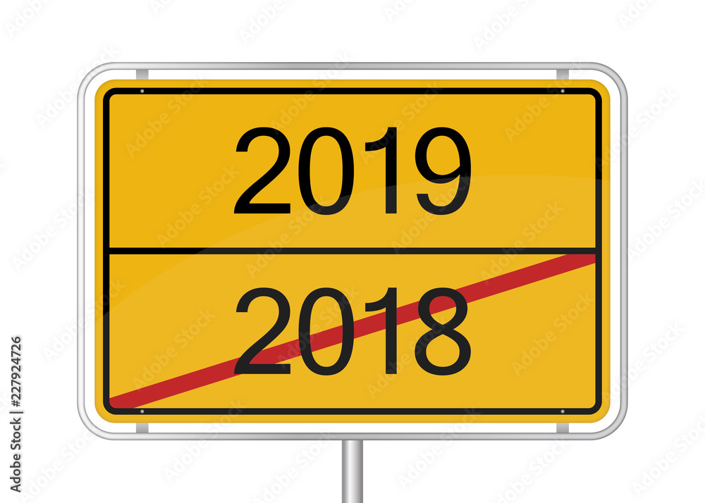 Ortsschild Verkehrsschild 2019 - durchgestrichene 2018 Ortsschild Verkehrsschild 2019 - durchgestrichene 2018