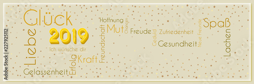 Banner mit Glückwünschen für 2019