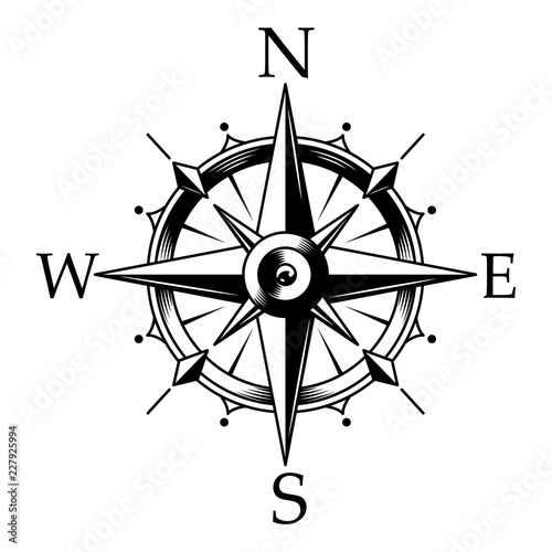 Nautical compass and wind rose concept