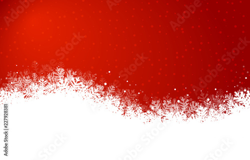 red snowy christmas background