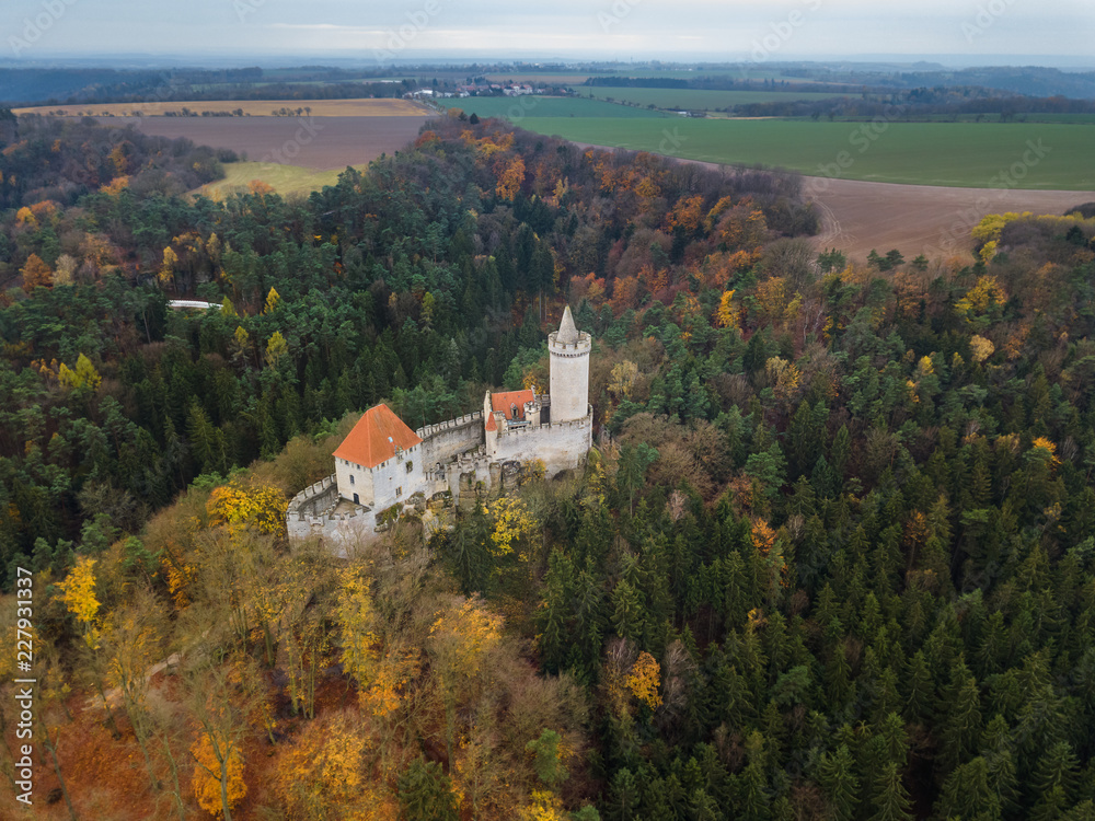 Castle Kokorin in Czech Republic - aerial view
