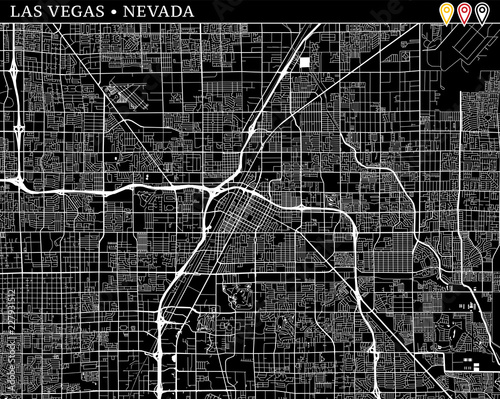 Obraz na plátně Simple map of Las Vegas, Nevada