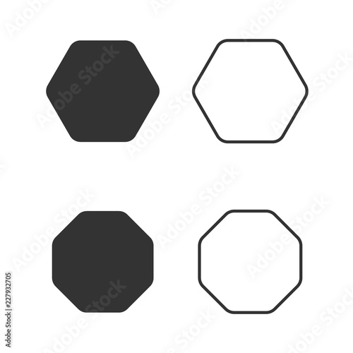 Octagon icon of vector geometry octagonal eight sided polygon octagon line