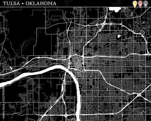 Simple map of Tulsa, Oklahoma