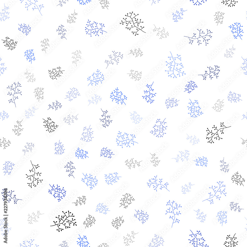 Light BLUE vector seamless abstract backdrop with leaves, branches. Light BLUE vector seamless abstract backdrop with leaves, branches.