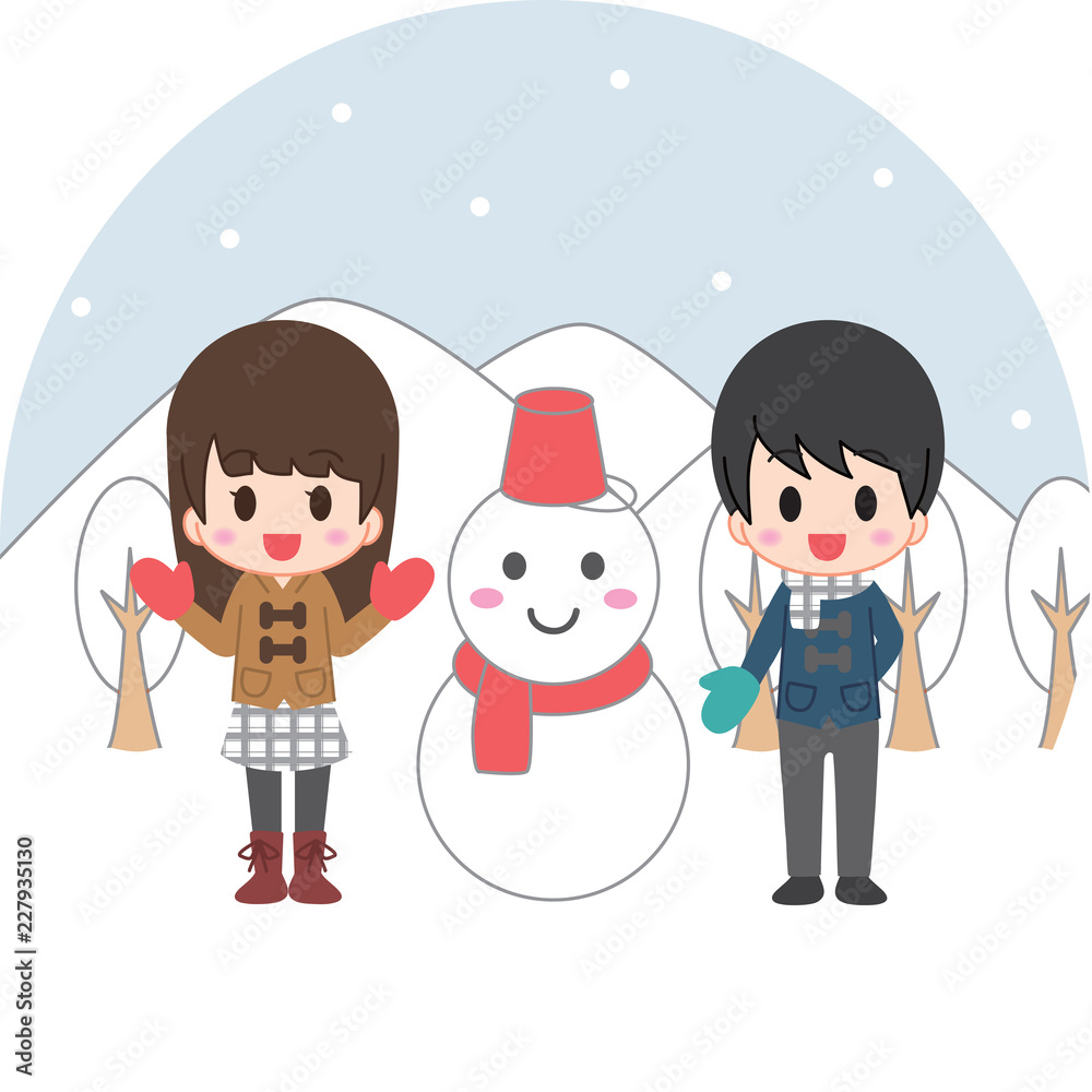 Fototapeta premium Snowman People Winter