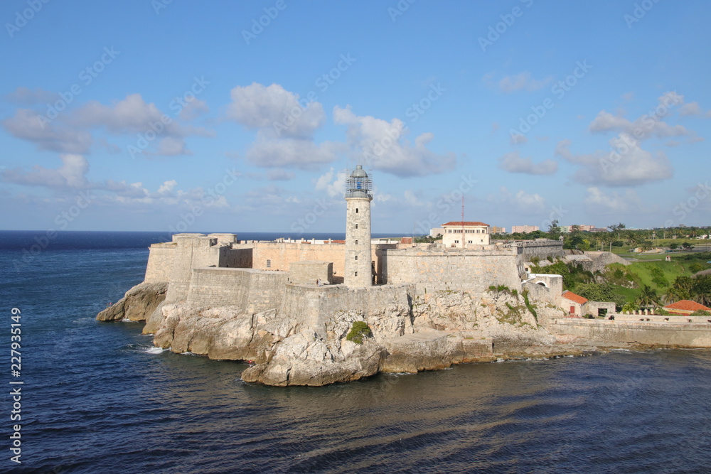 Havanna, Castillo de los Tres Reyes del Morro, Festung, Blick von einem Kreuzfahrtschiff 