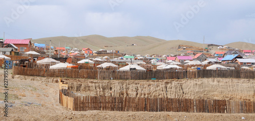 Yurts on suburb of the capital city of Mongolia -Ulaanbaatar
 photo