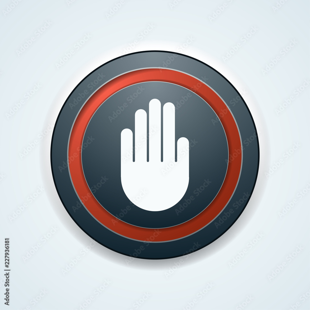 Stop block button illustration Stop block button illustration