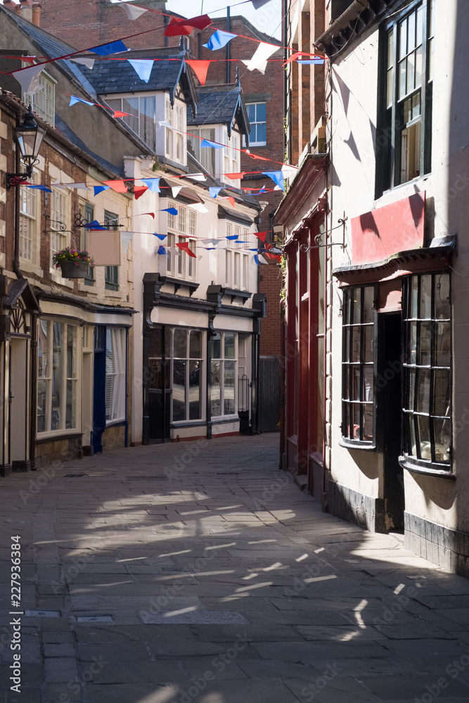 Quaint englist street in Whitby, North Yorkshire