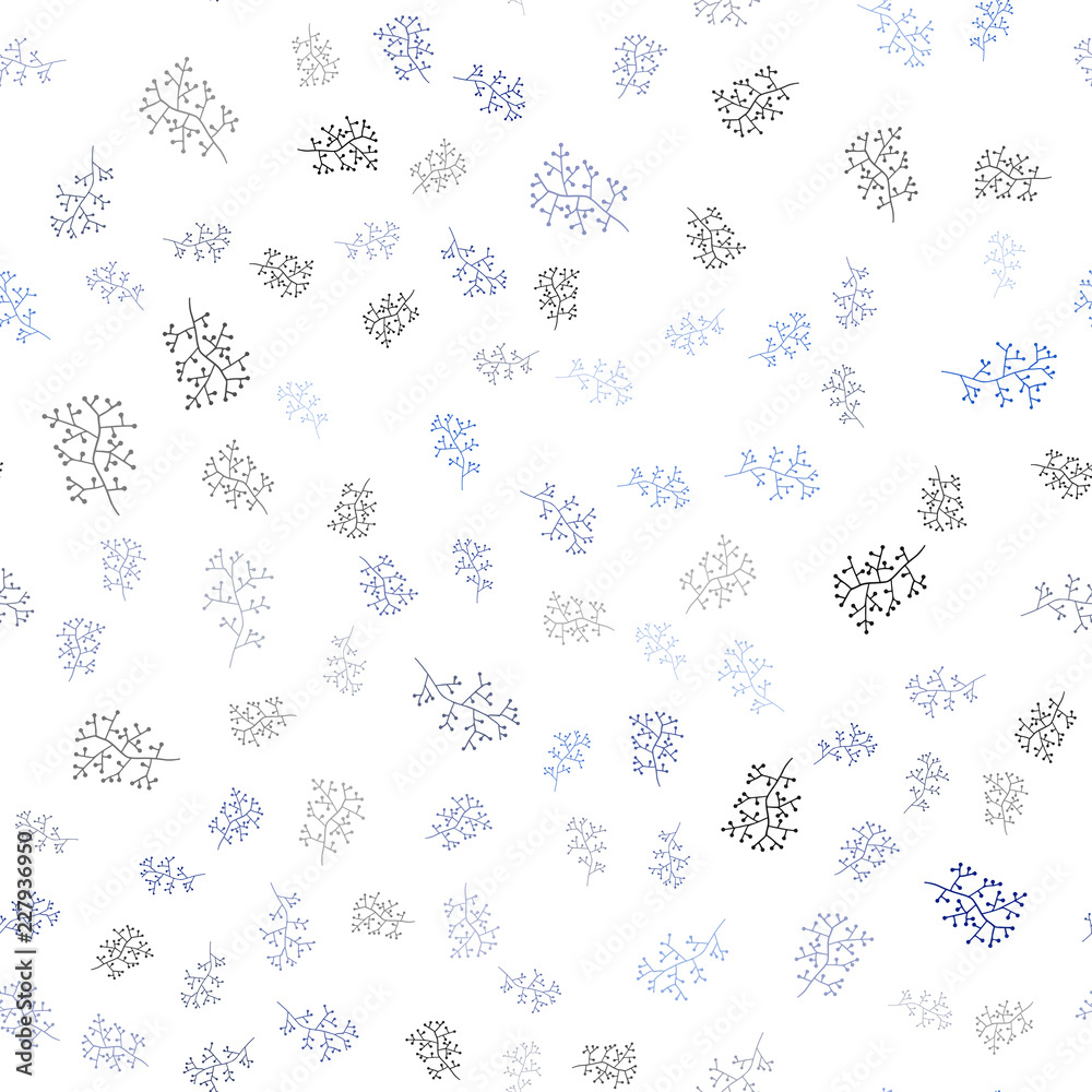 Dark BLUE vector seamless natural pattern with leaves, branches. Dark BLUE vector seamless natural pattern with leaves, branches.