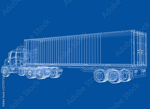 Logistic by Container truck. Vector