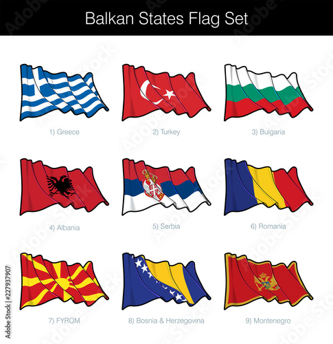 Balkan States Waving Flag Set