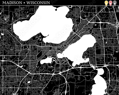 Simple map of Madison, Wisconsin photo