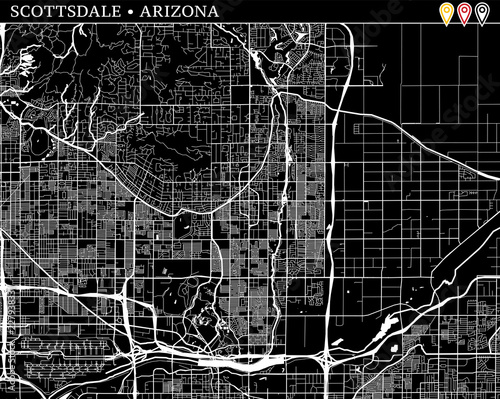 Simple map of Scottsdale, Arizona