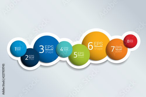Timeline, bubble tmplate, step by step chart.  Infographic.