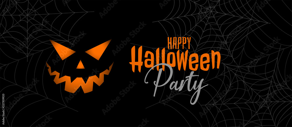 scary halloween party banner design