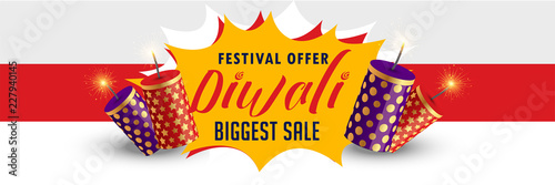 stylish happy diwali sale banner design