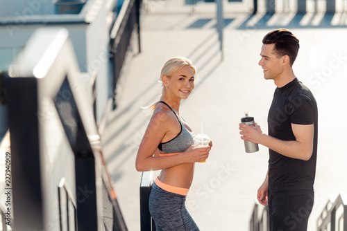 Smiling couple after training