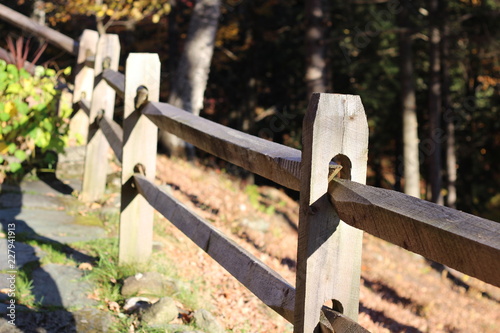 Rustic Wooden Fence in Autumnal Northern Vermont